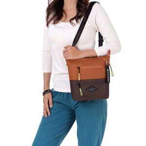 Sherpani Crossbody Bag - Sadie Purse Orange Colorblock RFID Travel Utilitarian